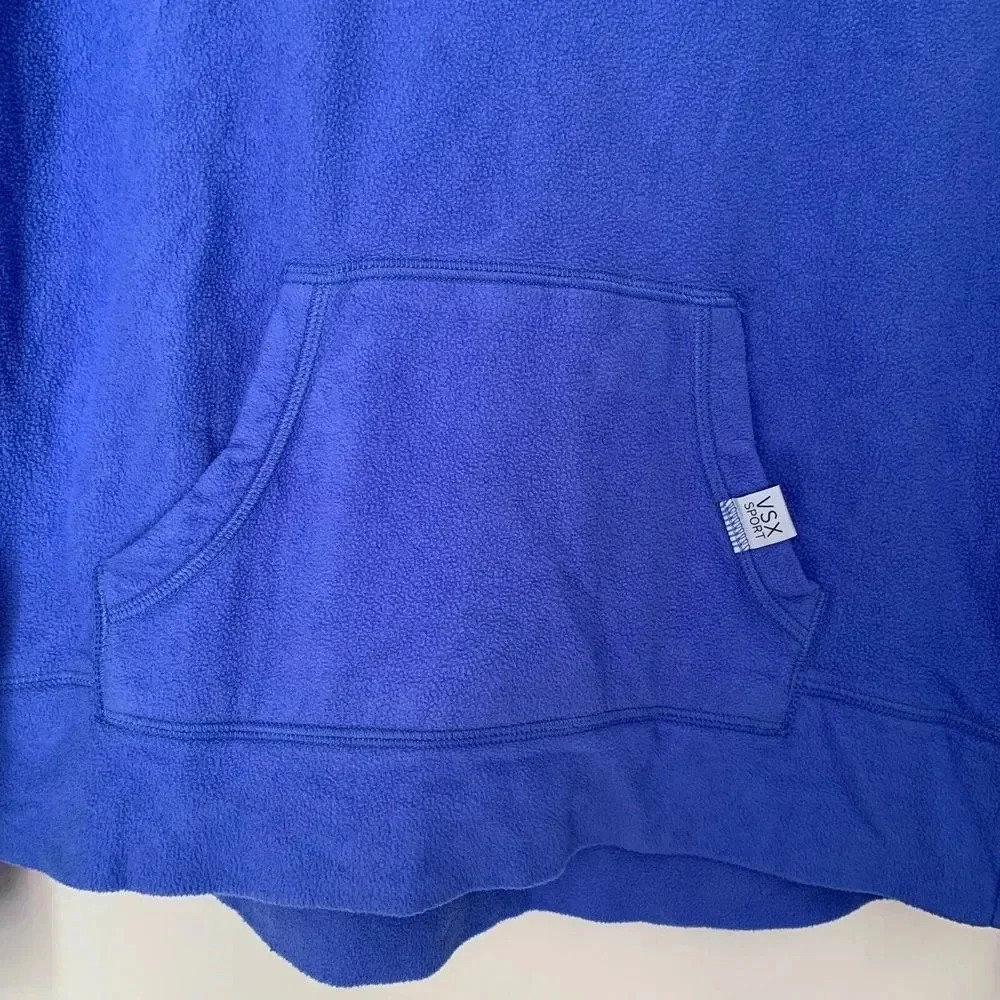 Victoria’s Secret VSX Hoodie Women’s XS Blue Fleece Pullover Long Sleeve - Picture 3 of 9